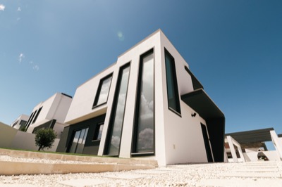 Modern white villa exterior